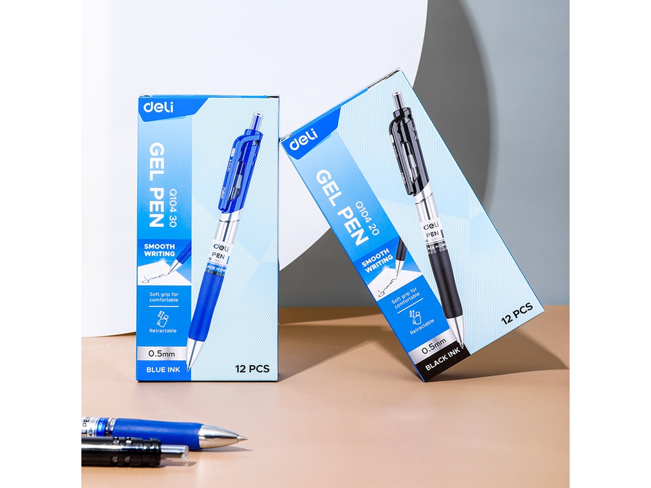 Penna gel deli nera a scatto - confezione da 12 penne