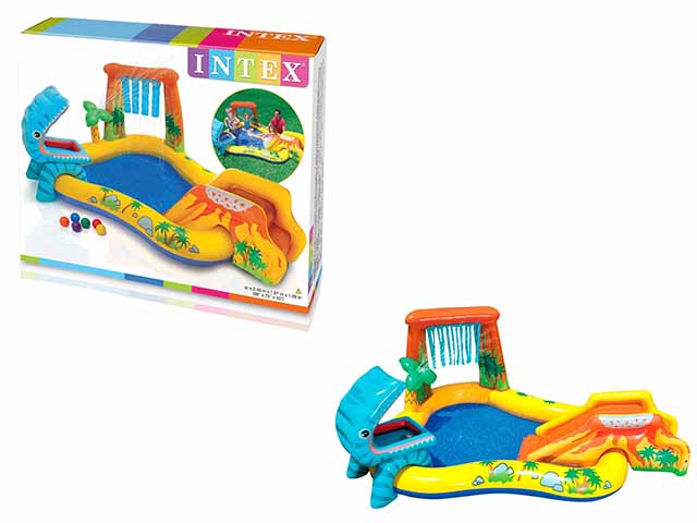 Piscina per giardino bambini playground dinosauri 24x191x109cm