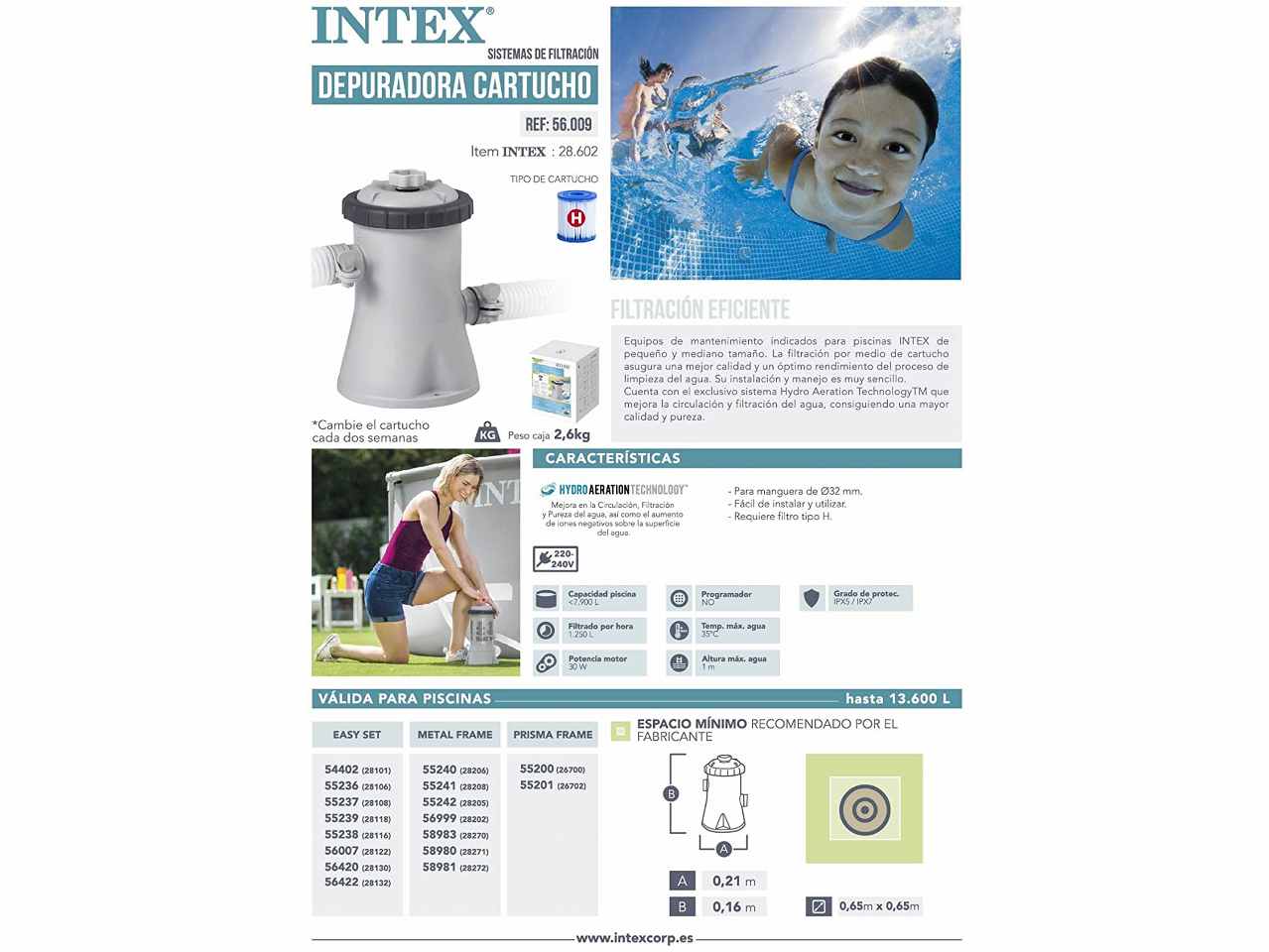 Pompa filtro easy frame x piscina 244-305 28602