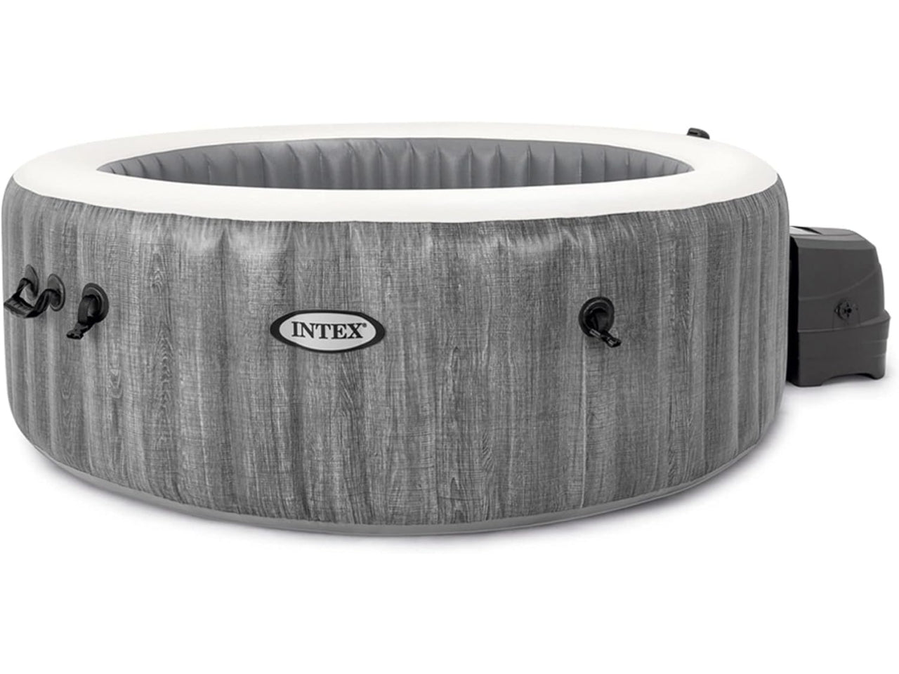 Pure spa greywood deluxe 196x71cm 4 posti con pompa, riscaldatore, sistema purificazione acqua, 2 poggia testa, luce  led multi color