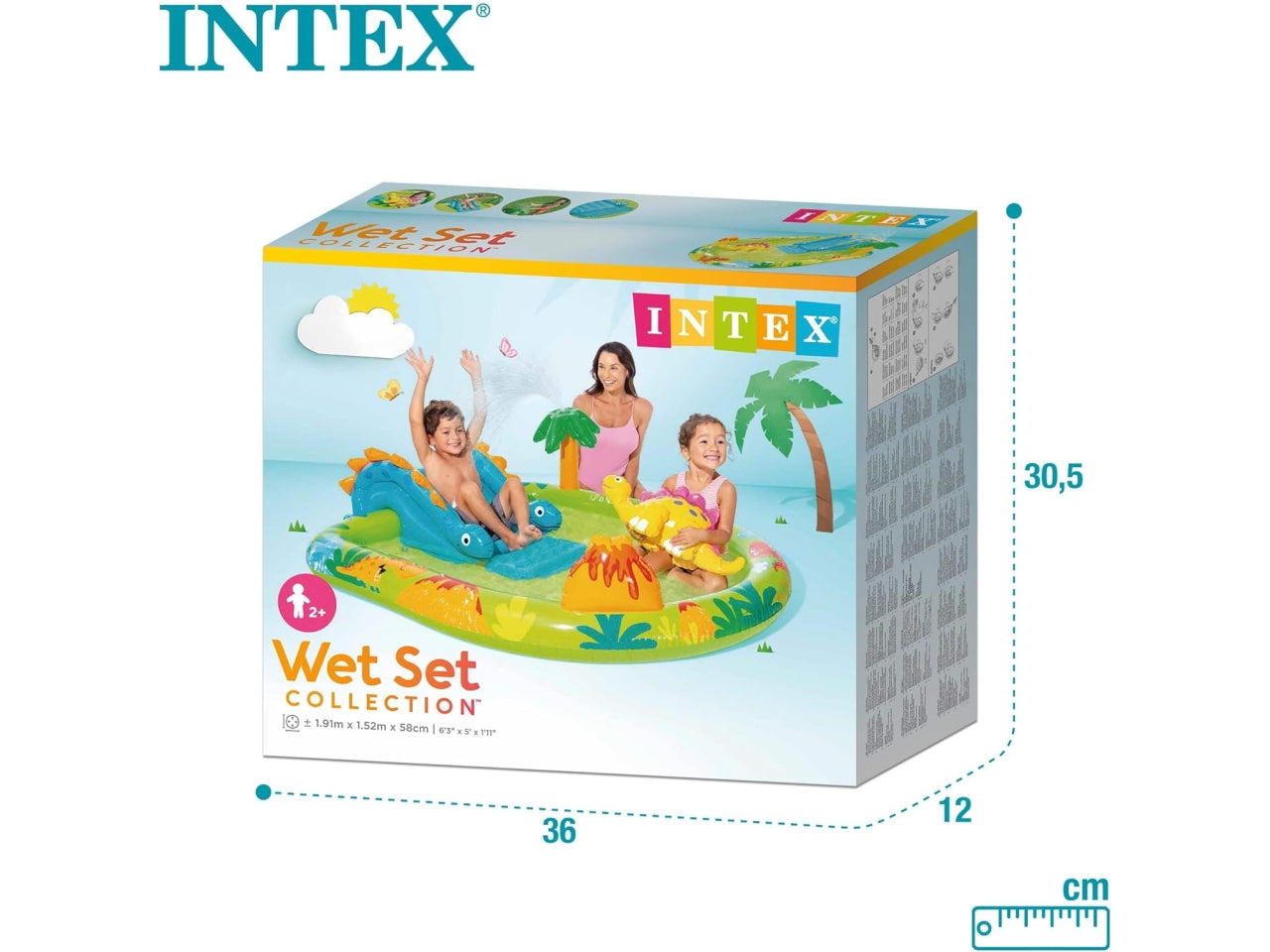 Piscina gonfiabile dinosauri multicolor in vinile 191x152x58 cm - Intex