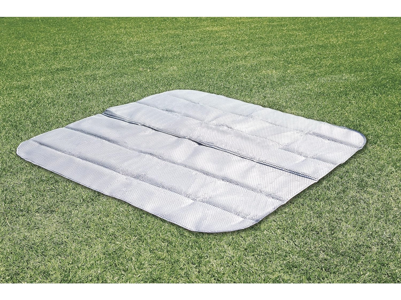 Bubble massage set greystone deluxe 4 posti quadrata con pompa, riscaldatore, sistema di purificazione acqua, 140  getti, telo base, telo copertura, dispenser di cloro