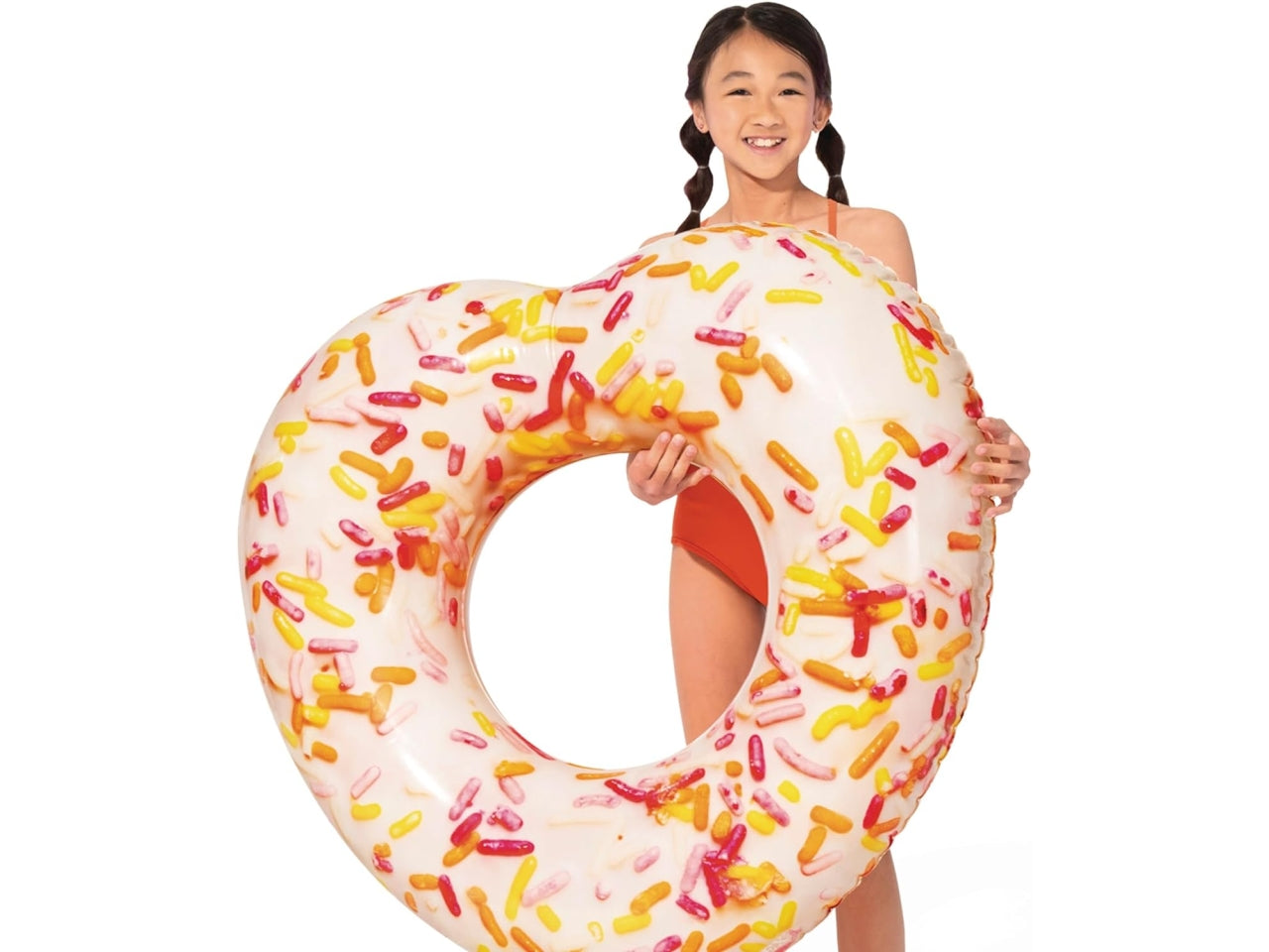 Ciambella gonfiabile donut cuore in vinile multicolor - 104x99x25 cm - Intex