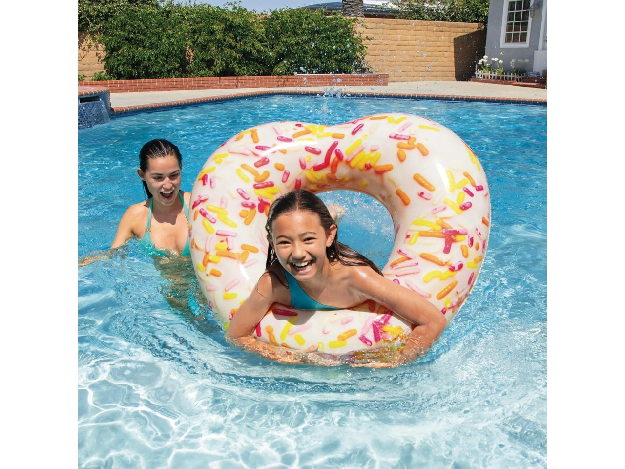 Ciambella gonfiabile donut cuore in vinile multicolor - 104x99x25 cm - Intex
