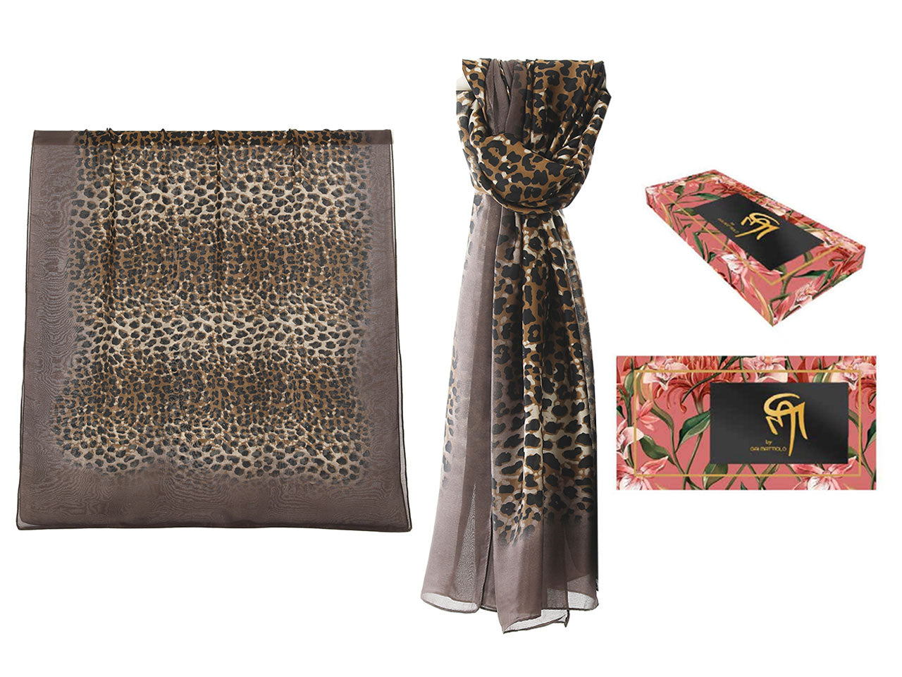 Foulard gai mattiolo 100% seta con box misura 180x90cm