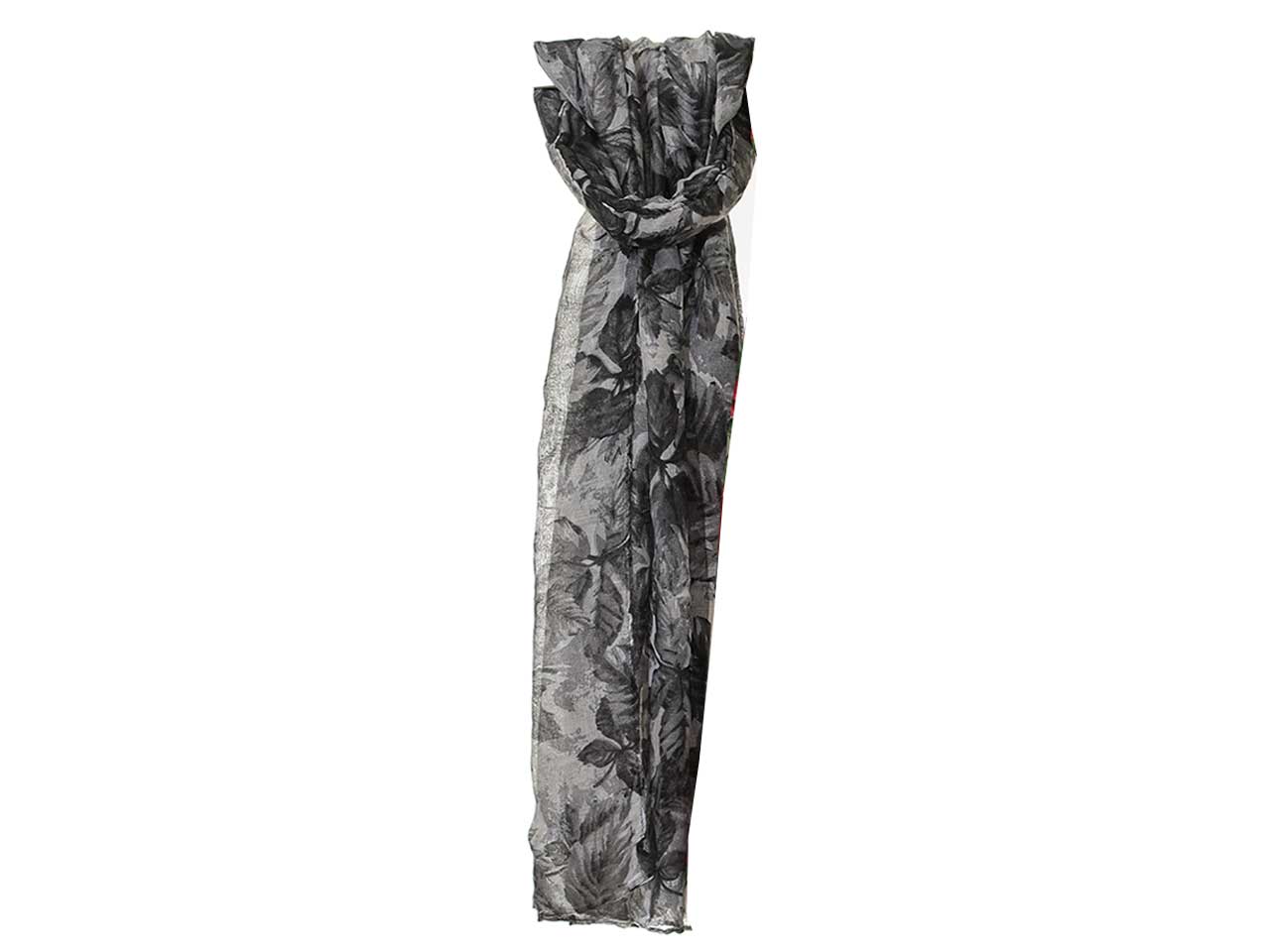 Sciarpa Gai Mattiolo nero e grigio floreale da donna 180x90 cm  Gai Mattiolo