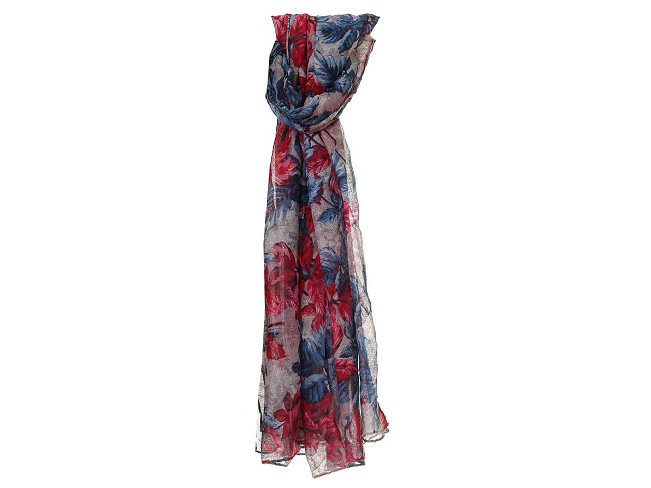 Sciarpa Gai Mattiolo fucsia e blu floreale da donna 180x90 cm  Gai Mattiolo