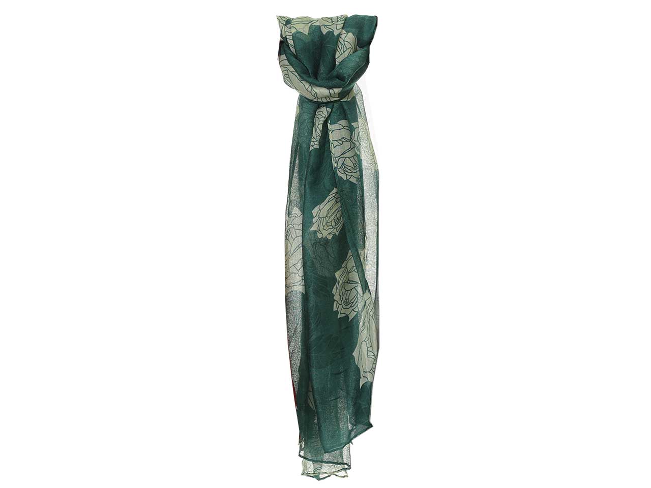 Sciarpa Gai Mattiolo verde floreale da donna 180x90 cm  Gai Mattiolo