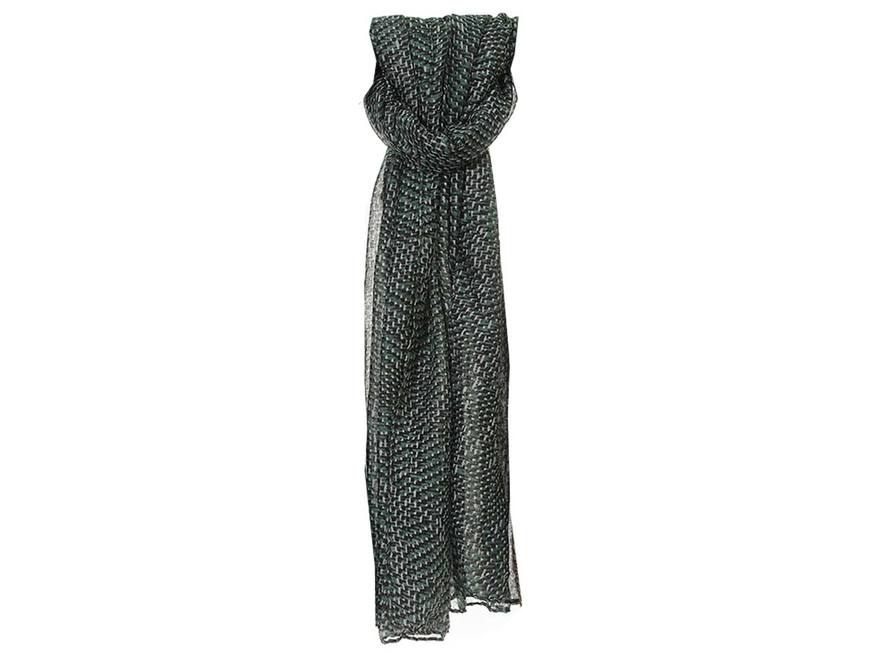Sciarpa Gai Mattiolo astratta verde e nero da donna 180x90 cm  Gai Mattiolo