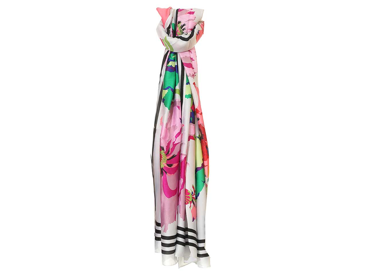 Foulard Gai Mattiolo floreale multicolor in seta da donna 180x90 cm  Gai Mattiolo