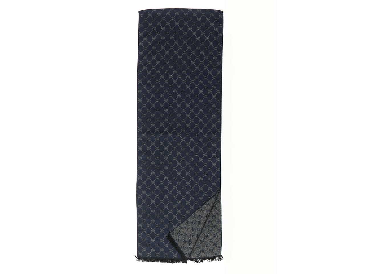 Sciarpa Gai Mattiolo fantasia geometrica blu e grigio da uomo 180x30 cm  Gai Mattiolo