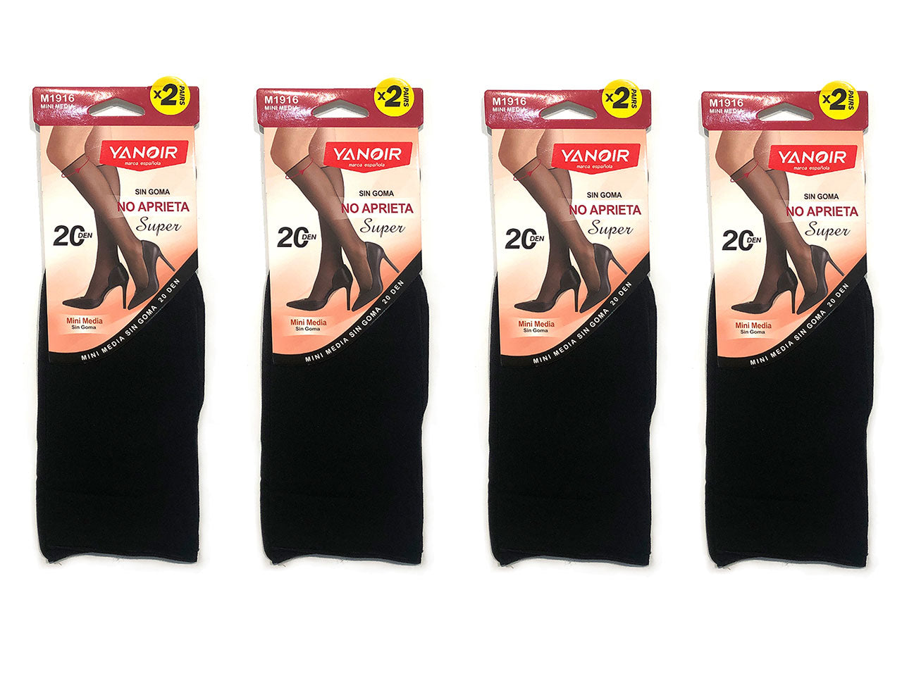 Mini collant donna senza gomma 20 denari colore nero