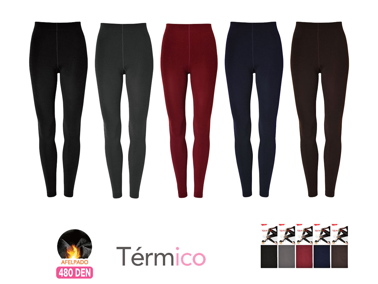 Leggings da donna termici 480 denari colori assortiti