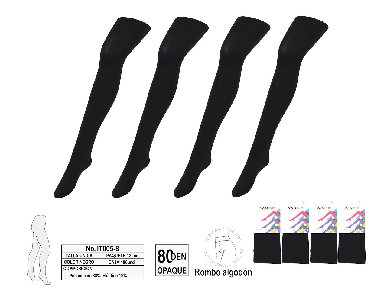 Collant da donna 80 denari colore nero