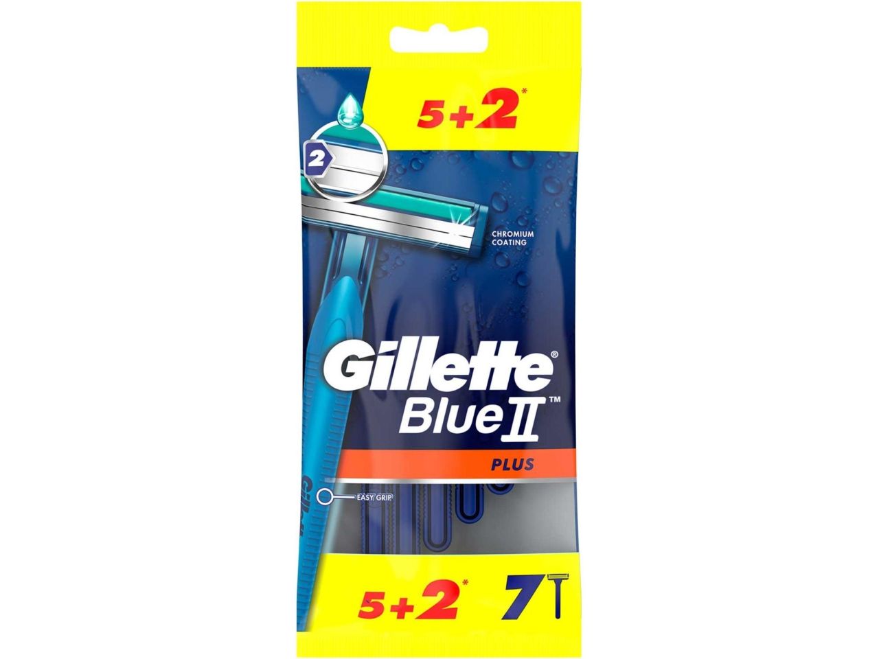 Gillette blue ii plus 5+2- la confezione contiene 7 rasoi