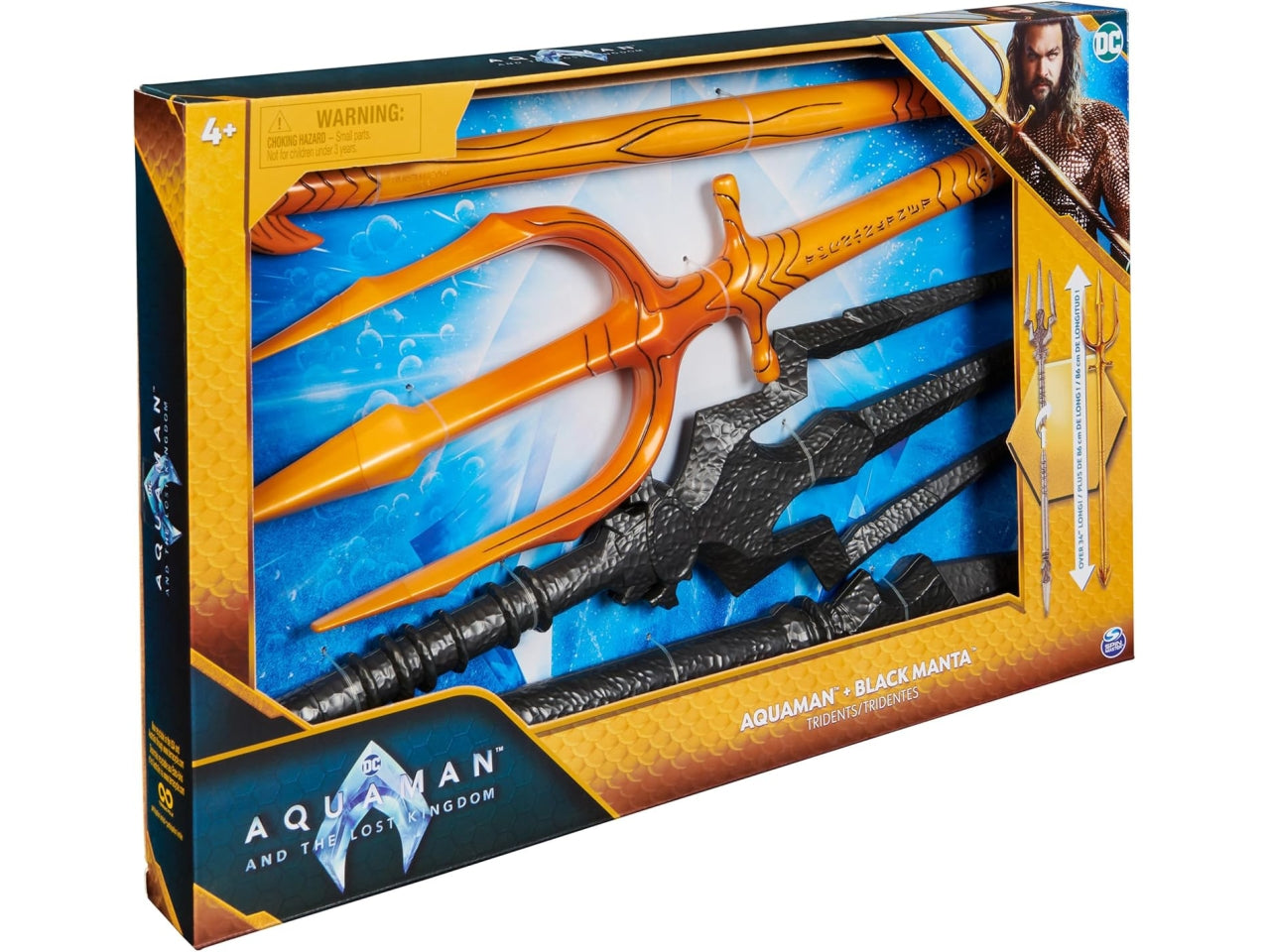 Gioco di ruolo Aquaman DC Comics e Black Manta Tridents, costume da supereroe in stile cinematografico per bambini dai 4 anni in su | Spin Master