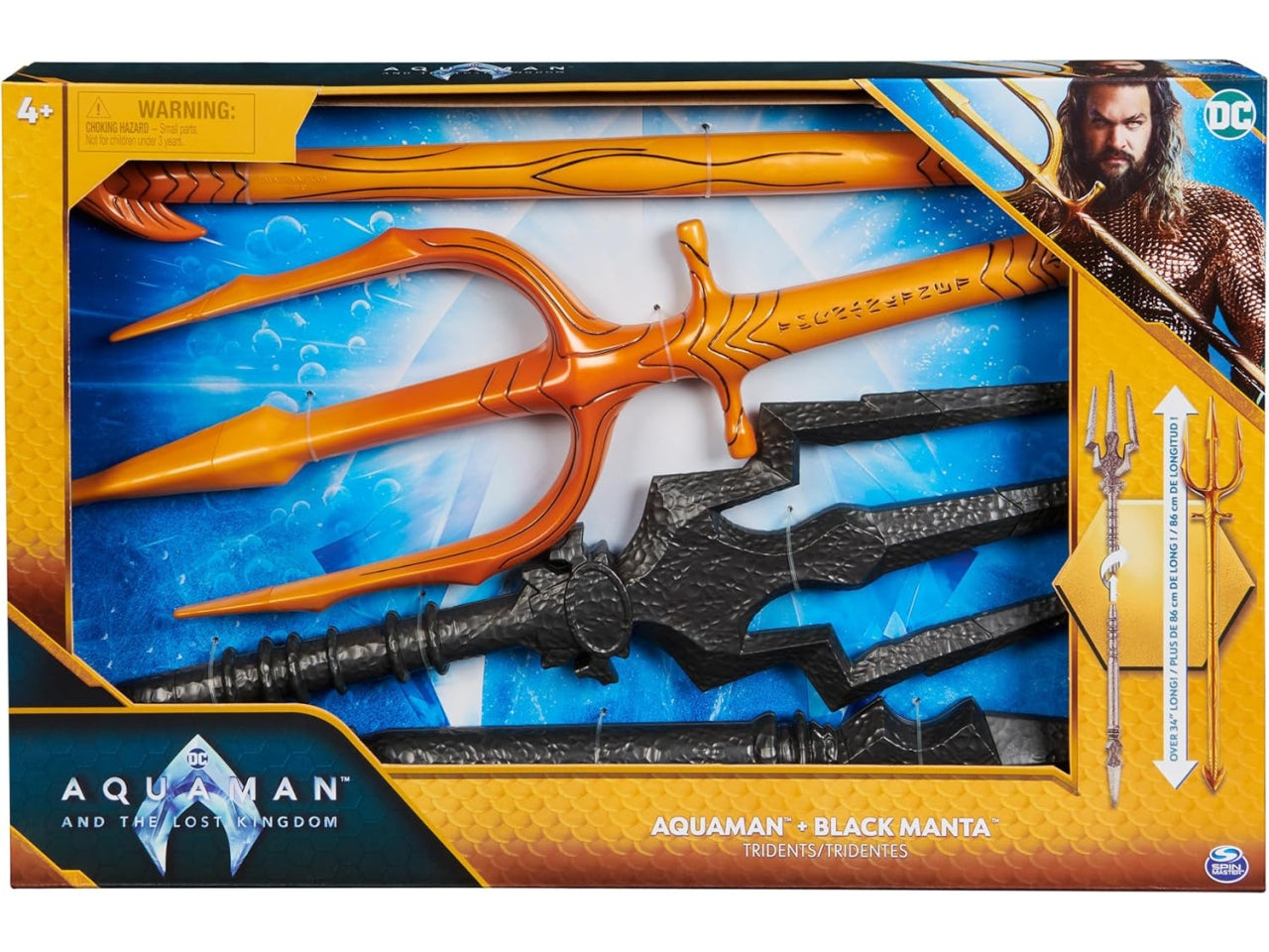 Gioco di ruolo Aquaman DC Comics e Black Manta Tridents, costume da supereroe in stile cinematografico per bambini dai 4 anni in su | Spin Master