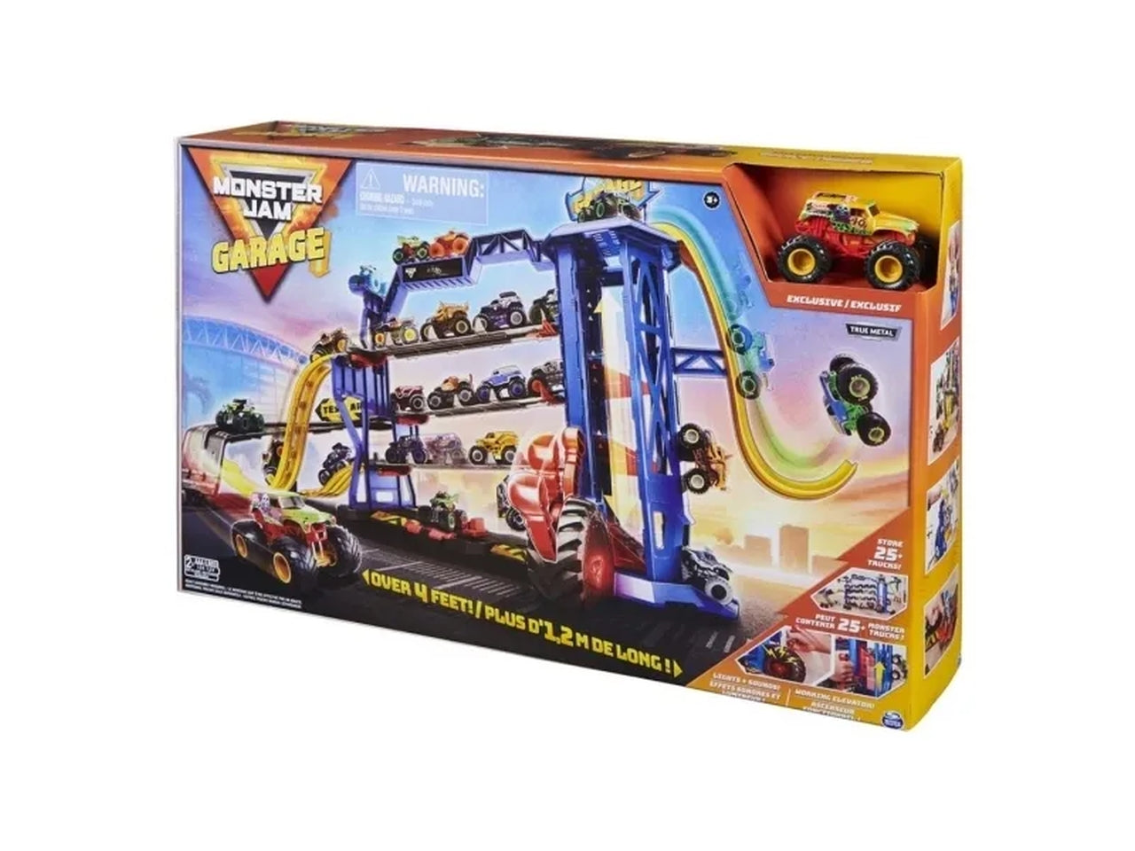 Monster Jam garage con luce e suoni e 1 auto inclusa, per bambini di 3+ anni