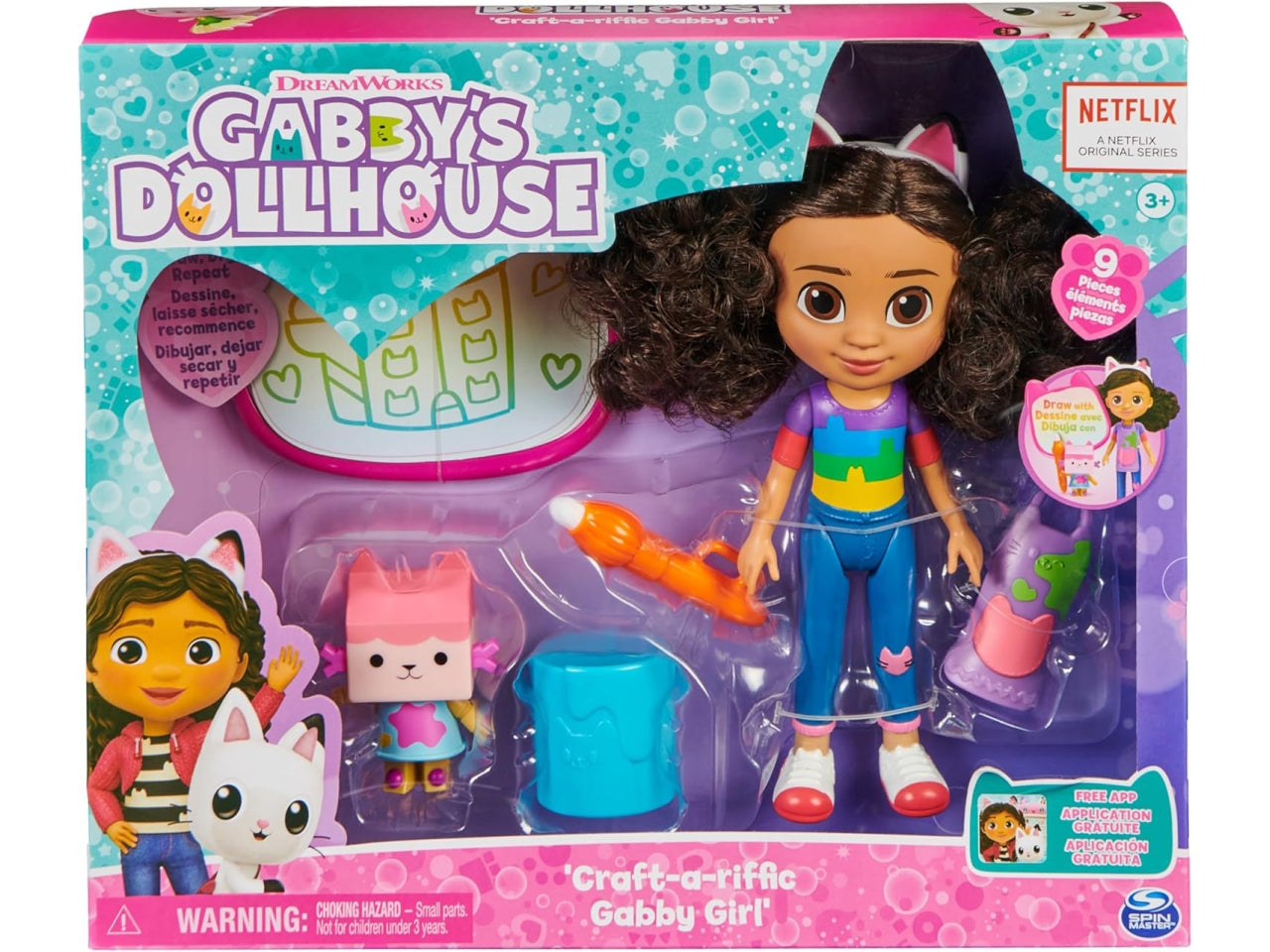 Gabby's Dollhouse, Set di Gioco Deluxe Crea con Gabby, Bambola e Accessori con lavagnetta e Pennello ad Acqua, Bambine dai 3 Anni in su - Spin Master