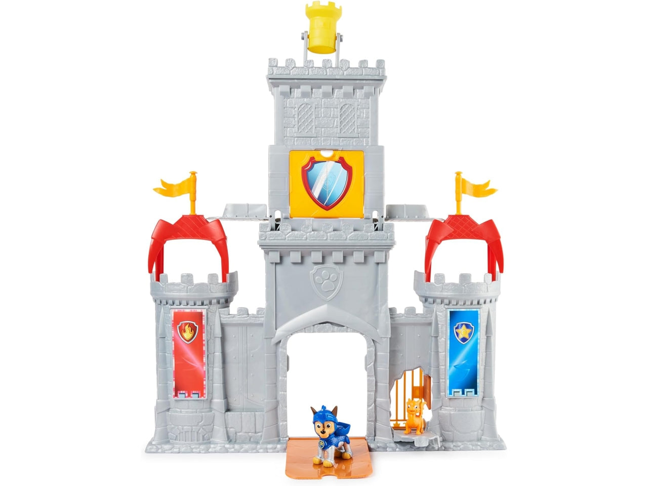 Set da gioco Paw Patrol, Rescue Knights Castle HQ trasformabile da 11 pezzi con Chase e mini personaggi d'azione del drago Draco per bambini dai 3 anni in su | Spin Master