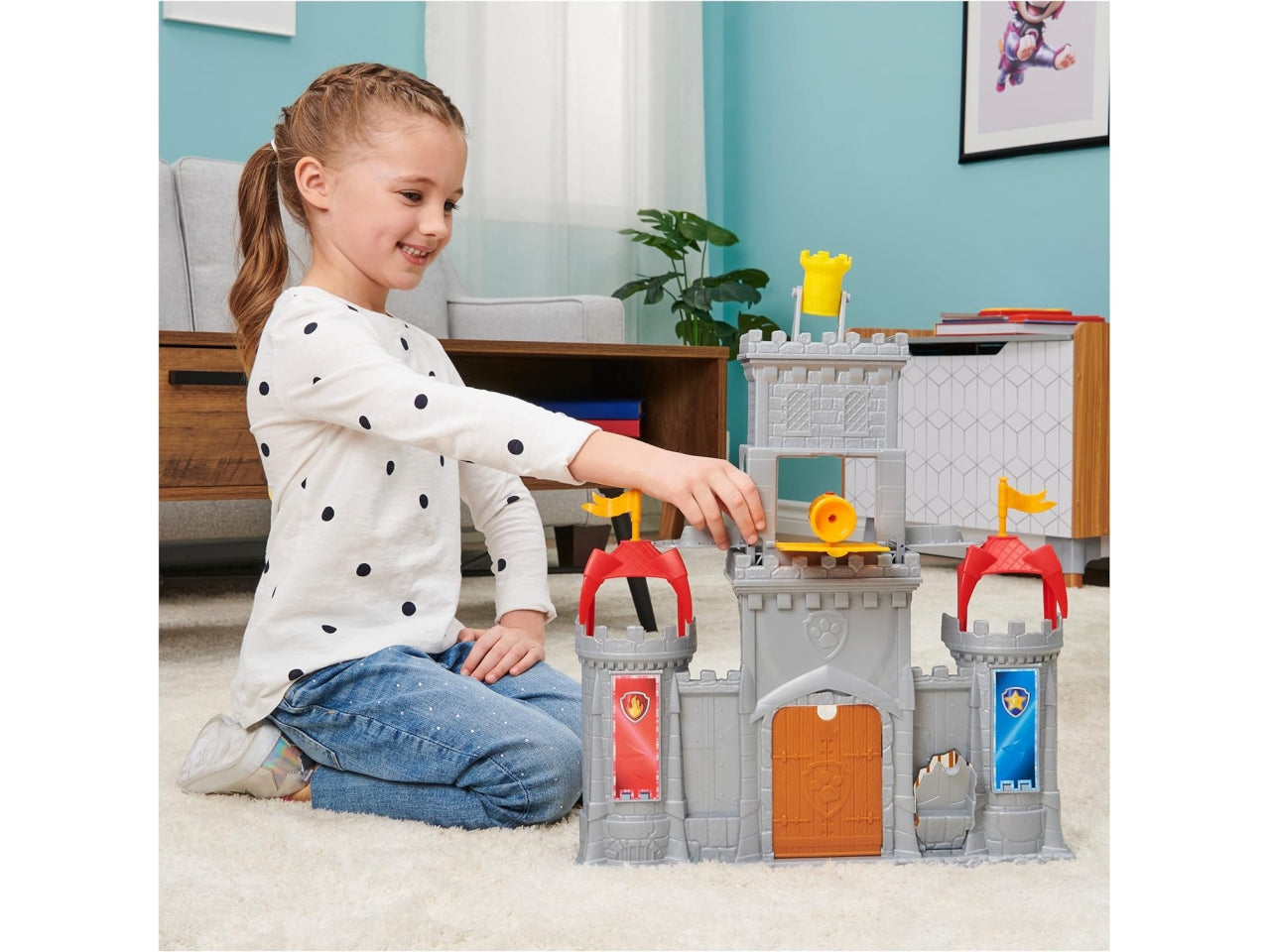 Set da gioco Paw Patrol, Rescue Knights Castle HQ trasformabile da 11 pezzi con Chase e mini personaggi d'azione del drago Draco per bambini dai 3 anni in su | Spin Master