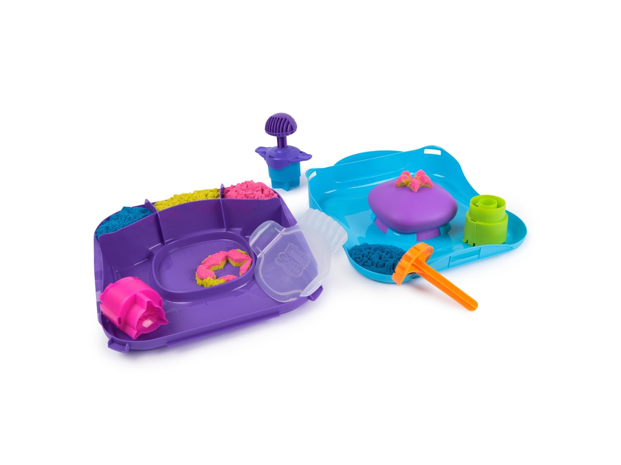 Kinetic sand squish motion, valigetta sensoriale con sabbia e formine, per bambini da 5+ anni - Spin Master