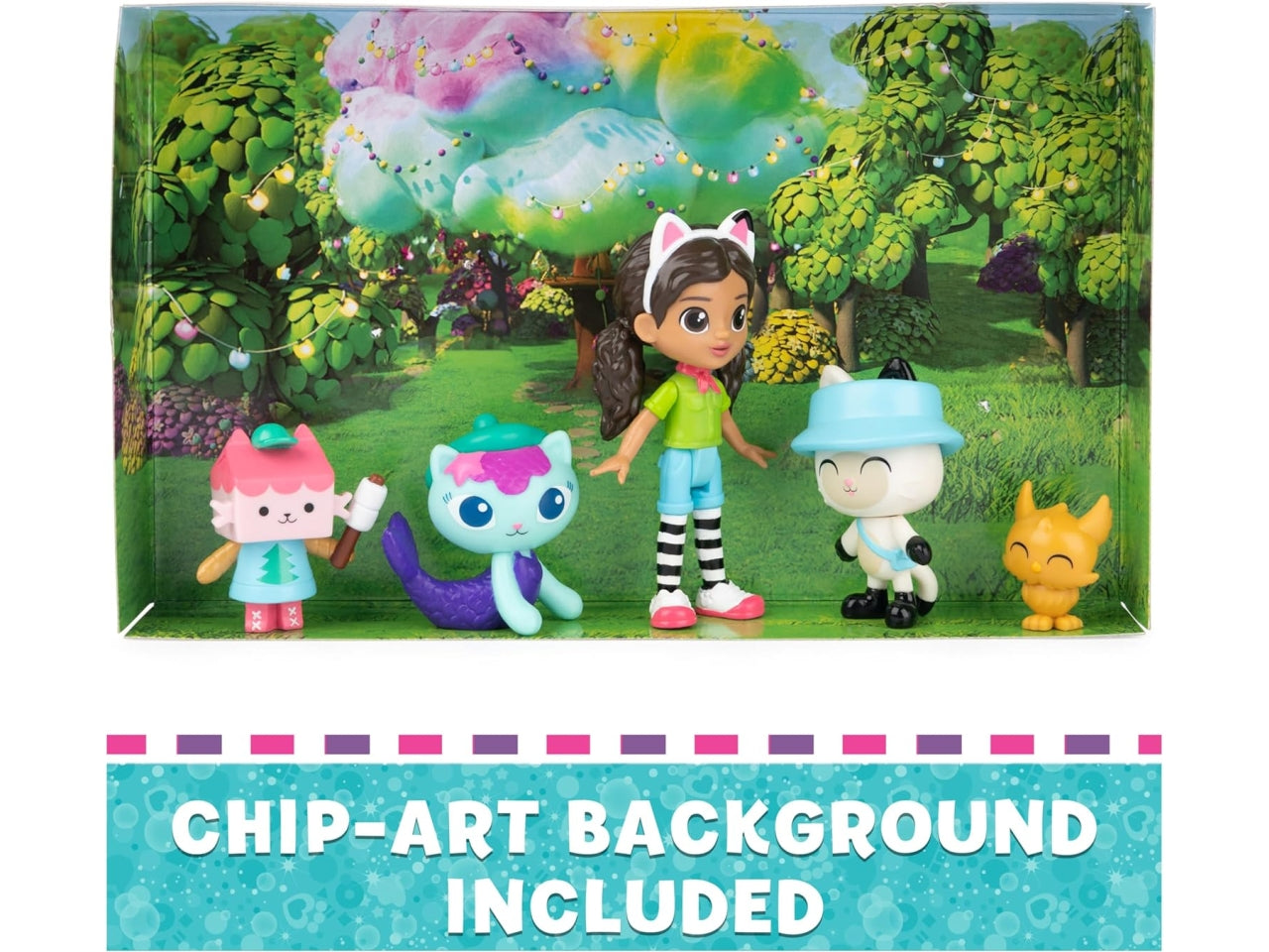 Gabby's Dollhouse, 4 personaggi e scatola sorpresa, versione campeggio, per bambine dai 3+ anni - Spin master