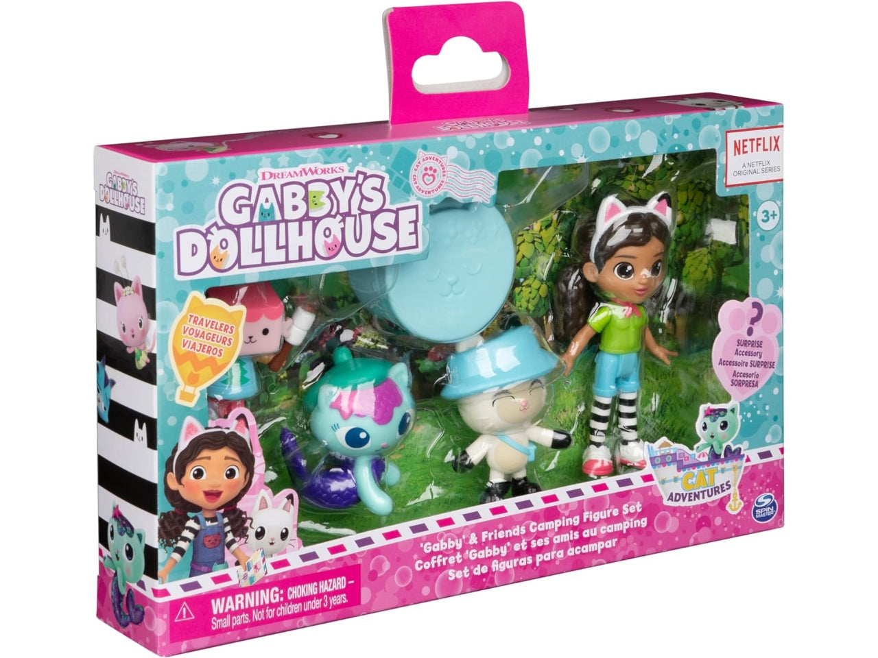 Gabby's Dollhouse, 4 personaggi e scatola sorpresa, versione campeggio, per bambine dai 3+ anni - Spin master