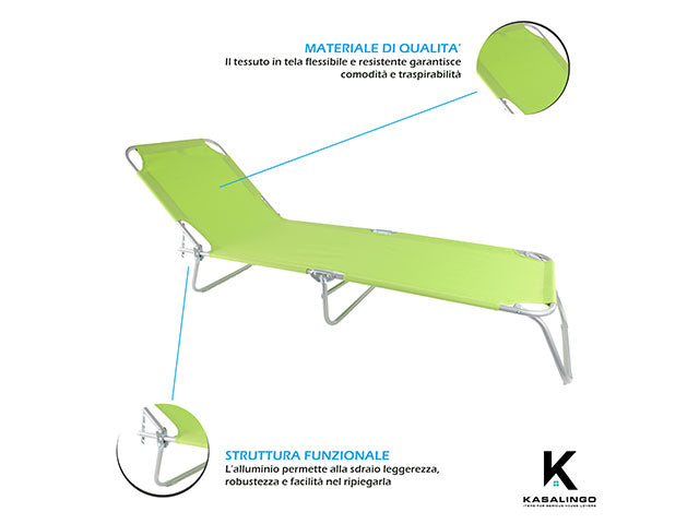 Lettino acciaio/oxford 188x55x24 w0015