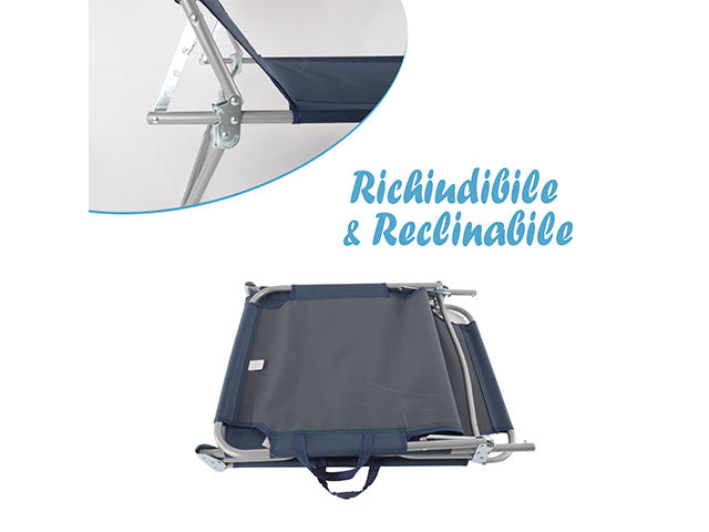 Lettino acciaio/oxford 188x55x24 w0015