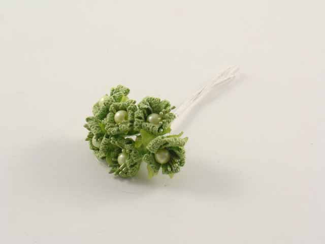 Fiore c/perline verde fg713/05-ver