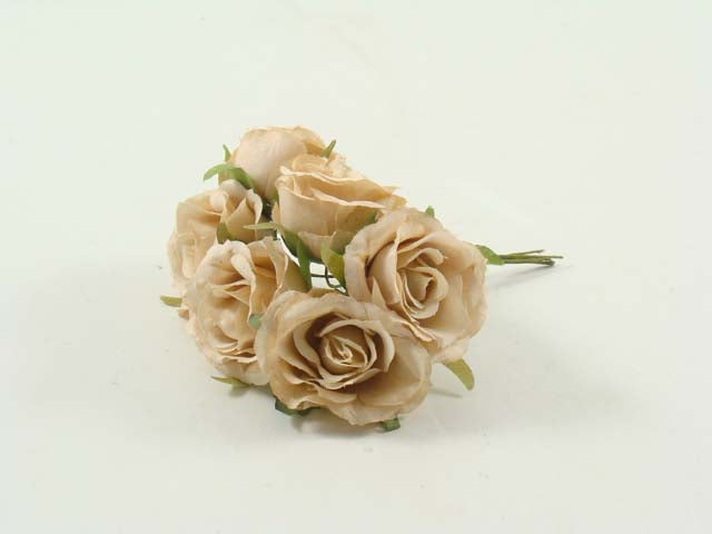 Rosa piccola ecru' 6 pezzi fg1084/11-ecr