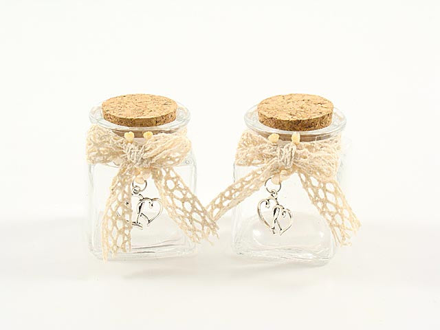 Bottiglia c/2 cuori crema vtr107/02qcre