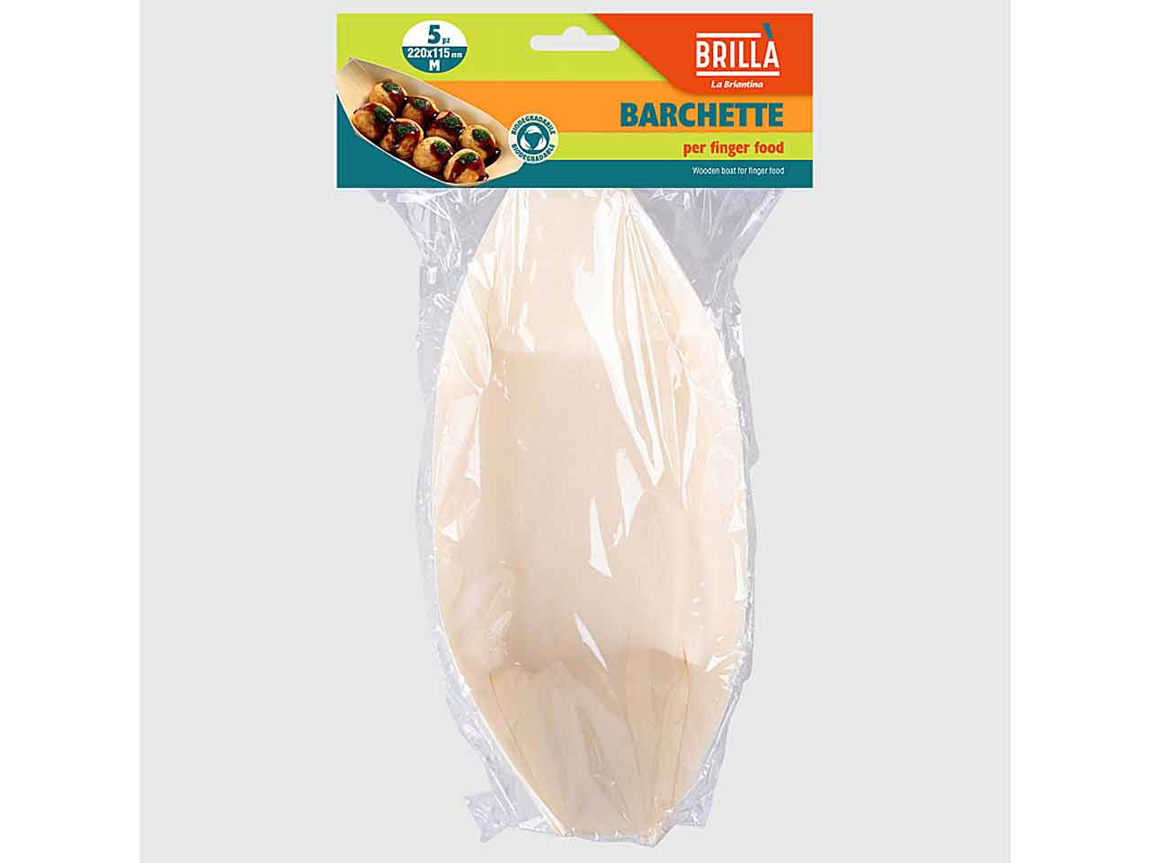 Barchetta fingerfood 5 pezzi 220x115mm bar06701a
