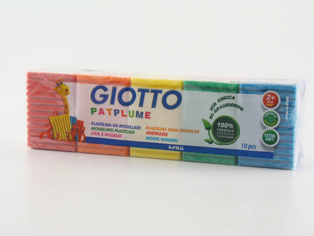 Patplume pasta da modellare giotto, plastilina dedicata confezione da 10 colori da 50gr