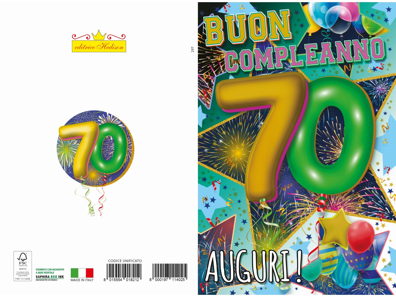 Biglietto auguri 70 anni
