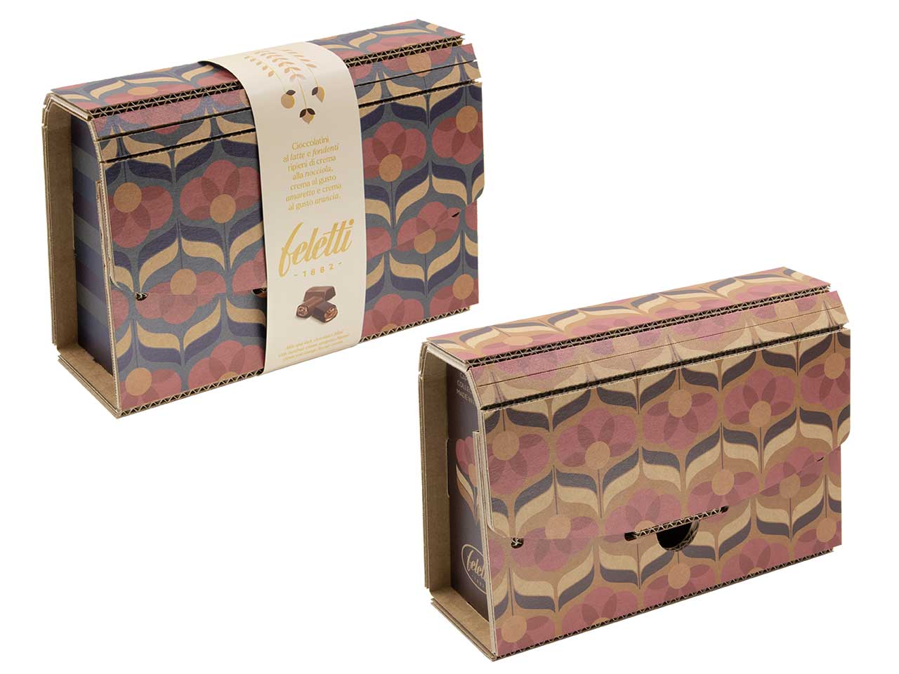Sorini pochette grace 250gr di cioccolatini al latte e fondenti ripieni di crema alla nocciola, crema al gusto amaretto e crema al gusto arancia