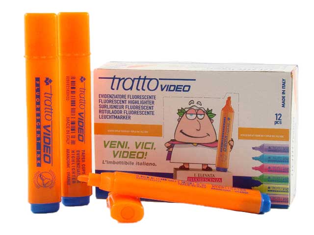 Evidenziatore arancione dimensione tratto 1-5mm 12 pezzi