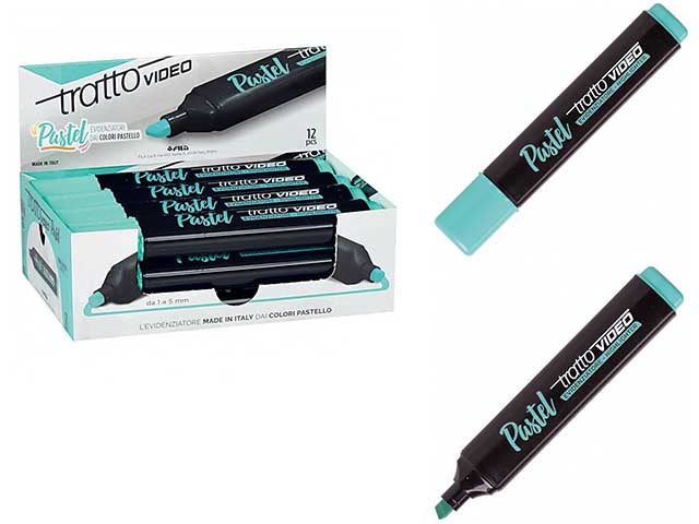 Evidenziatore menta dimensione tratto 1-5mm 12 pezzi