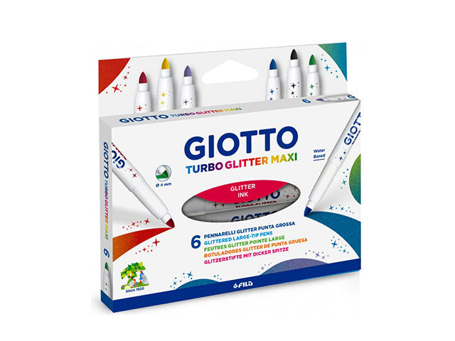 Pennarelli turbo maxi giotto glitter 6 pezzi