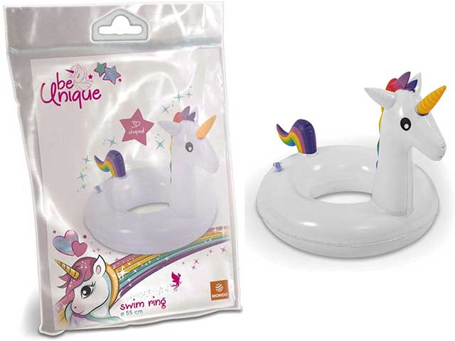 Salvagente gonfiabile 3d unicorno diametro 55cm