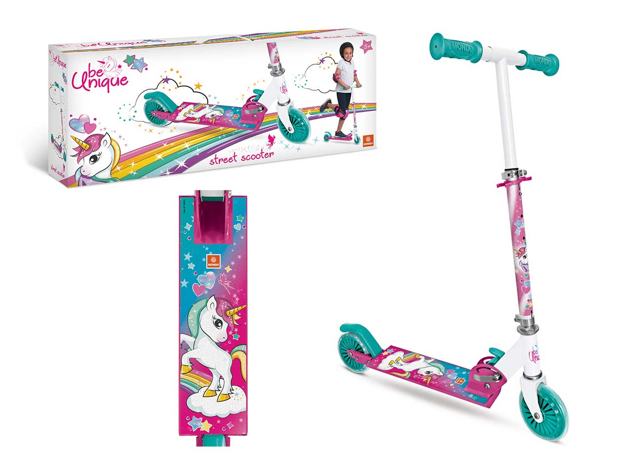 Monopattino 2 ruote new alu scooter mondo unicorn 2022