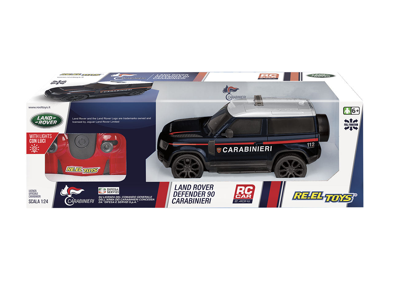 Auto land rover defender carabinieri in 1:24 2.4 ghz