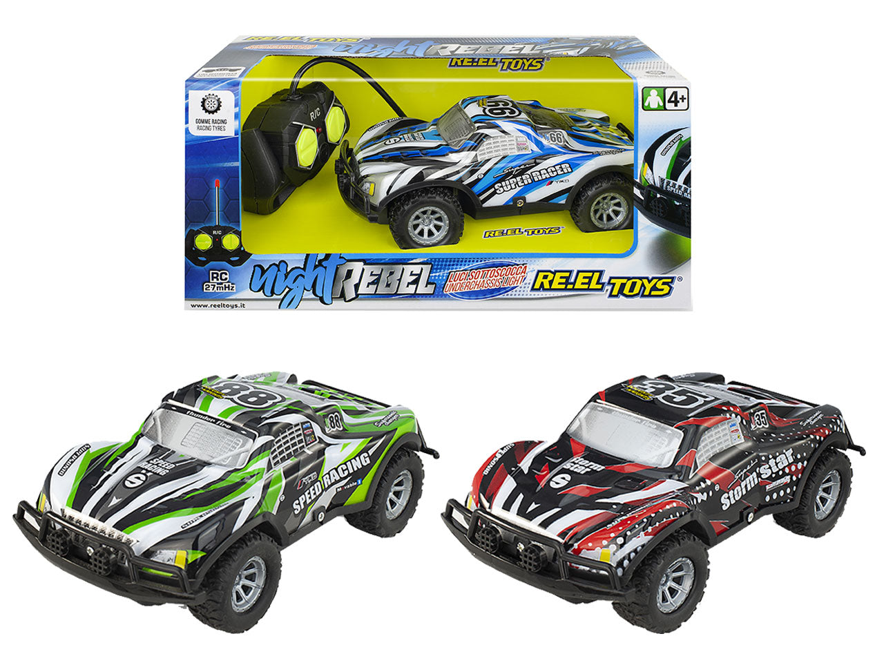 Auto night rebel buggy in scala 1:20 con radiocomando a controllo totale con luce interna - disponibile in 3 colori assortiti
