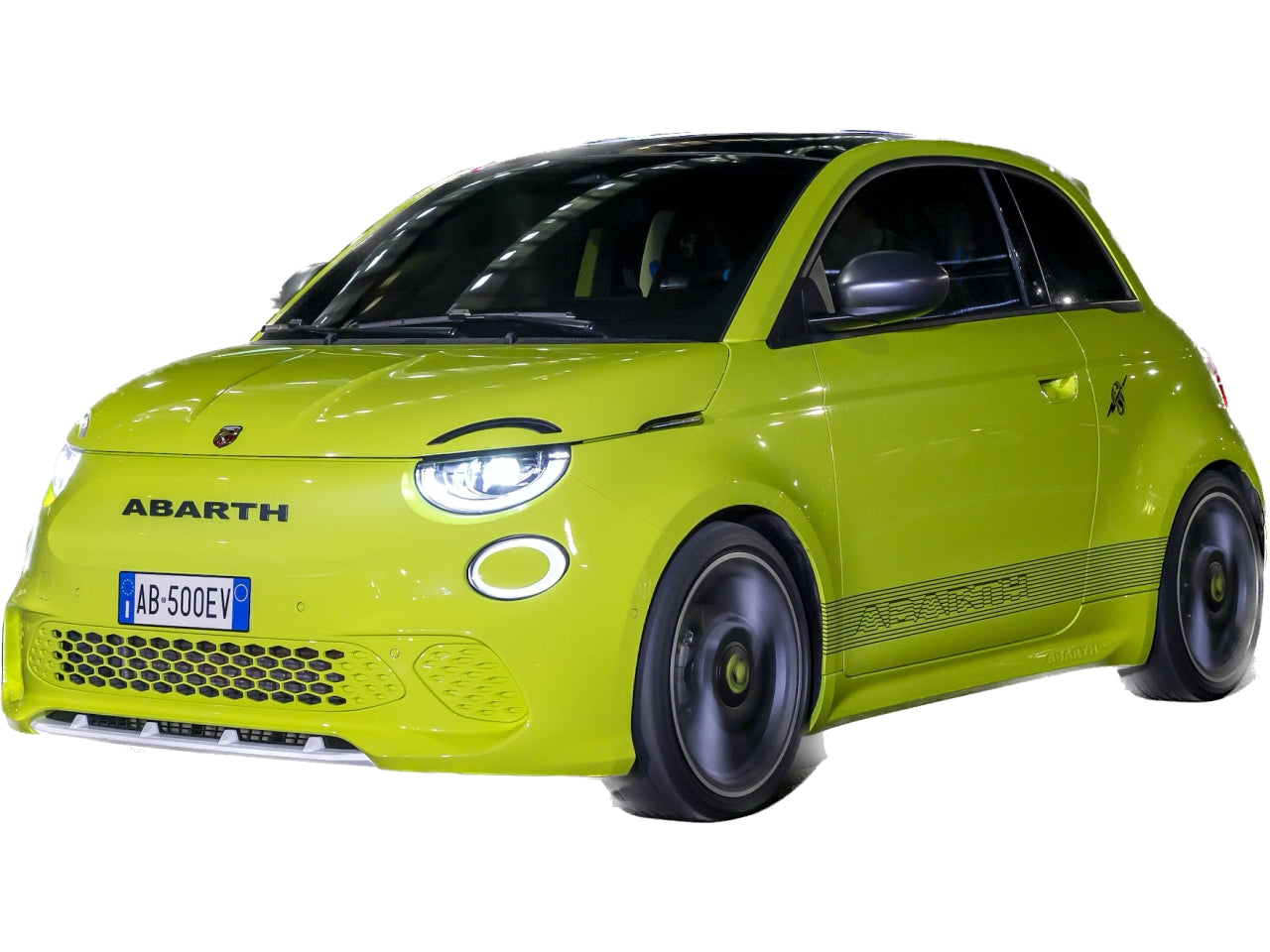 Auto abarth 500e in scala 1:24 2.4 ghz