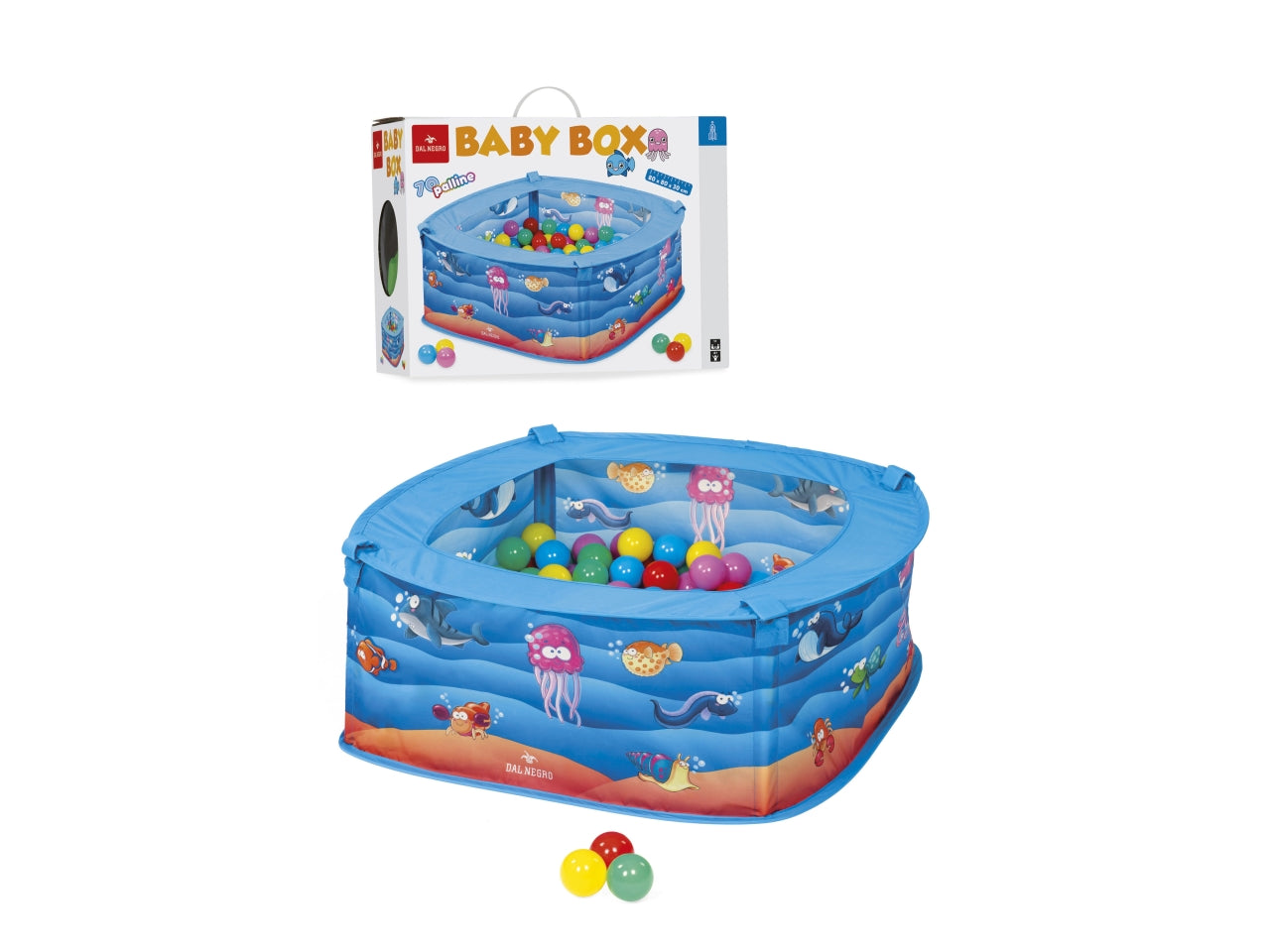 Baby box pesciolini con 70 palline misura 80x80x30cm