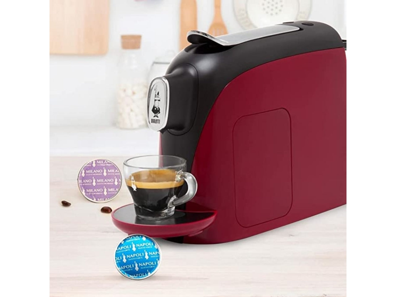 Bialetti macchina da caffe' bundle mignon rosso con 32 capsule