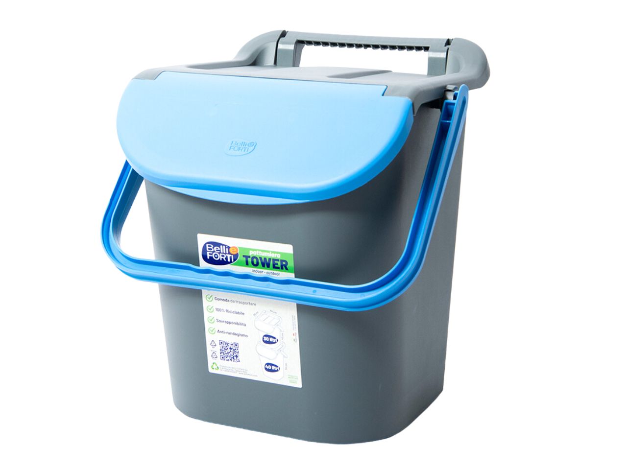 Set di 3 tower bin 30lt con maniglione