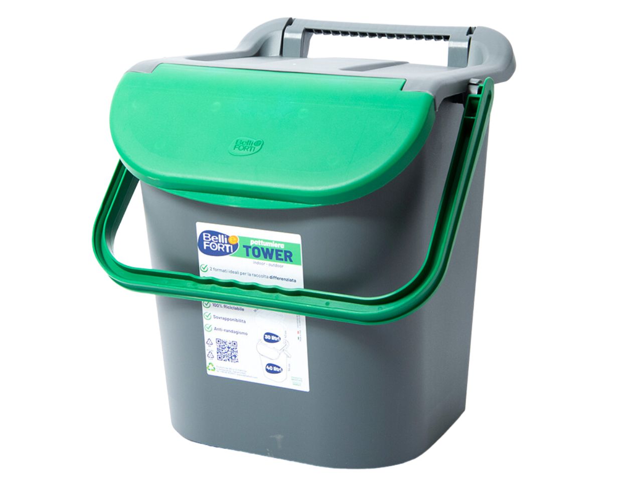 Set di 3 tower bin 30lt con maniglione