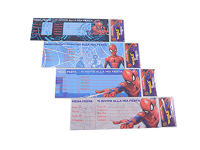Spiderman invito compleanno 15 pezzi 5168